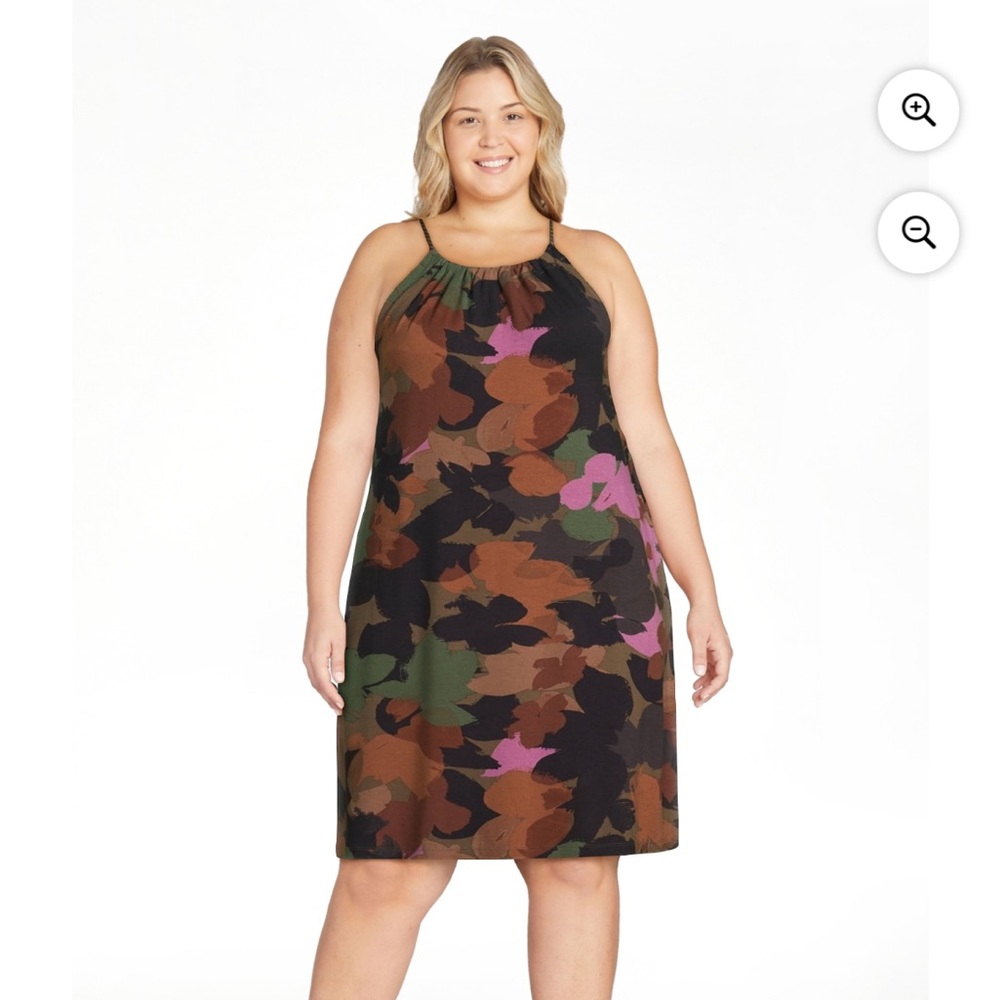 Time and Tru floral camo Halter dress
